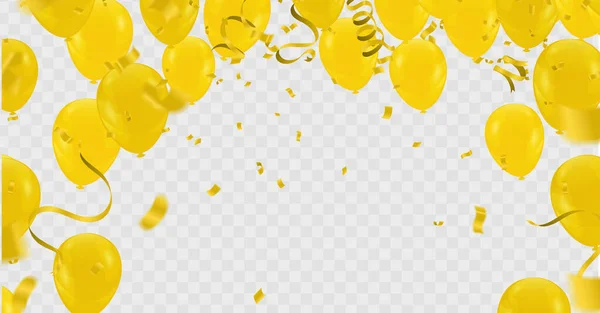 Pozadí Zlaté Oslavy Skupina Zlatých Balónků Izolovaných Pozadí Luxusní Pozdrav — Stockový vektor