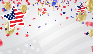 Yıldızlı ve kurdeleli Başkanlık Günün kutlu olsun. Senaryo. Yazılı tebrik kartı, satış afişi, poster için kaligrafik tasarım. ABD harfli Renkli Vektör illüstrasyon El çizimi