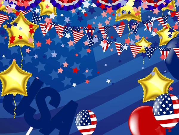 День Продажу Президентів Партійний Прапор Логотипом Balloons Днем Президента — стоковий вектор
