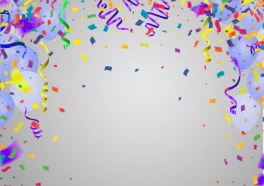 Mutlu Yıllar - Balonların Arkaplan Tasarımı (metin için yer) vektör doğum günü kartı, parti daveti, afiş,