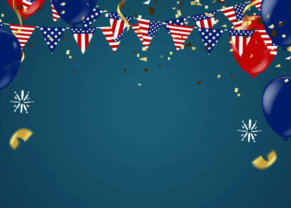 Confetti Flag Ribons Celebration Backtemplate — 스톡 벡터