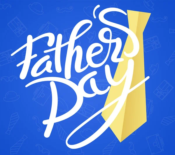 Vector Happy Father Day Hand Drawn Lettering Phrase Fathers Day — Stock Vector