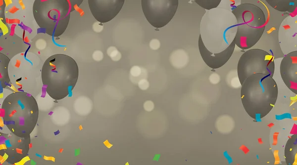 Color Globos Brillantes Banderas Fiesta Ilustración Fondo — Vector de stock