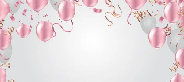 Colour Glossy Helium Balloons Background 기념일을 — 스톡 벡터