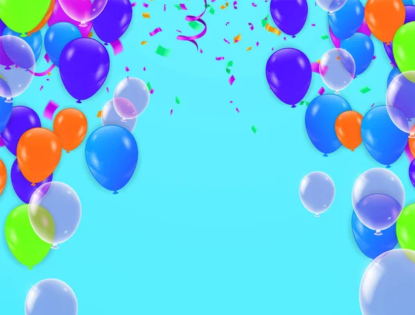 Fundo Brilhante Festivo Com Balões — Vetor de Stock