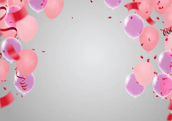 Festlig Ljus Bakgrund Med Ballonger — Stock vektor