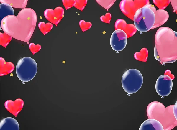 Confettis Colorés Ballons Sur Fond Vérifié Eps Vecteur — Image vectorielle