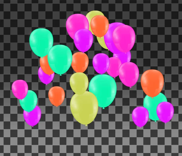 Gekleurde Transparante Ballonnen Gecontroleerde Achtergrond — Stockvector