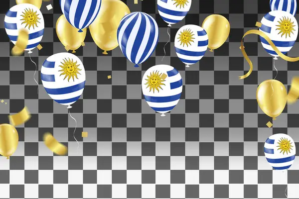 Dia Independência Uruguai Design Patriótico Balões Cores Nacionais Uruguaias Uruguai — Vetor de Stock