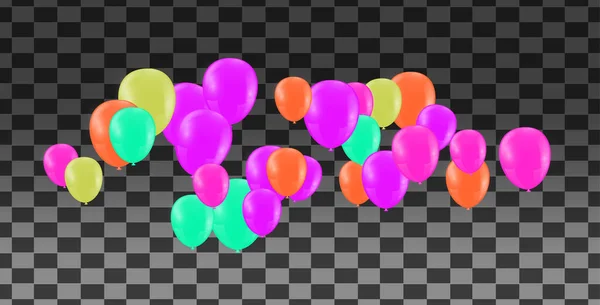 Şaretli Arkaplanda Renkli Şeffaf Balonlar — Stok Vektör
