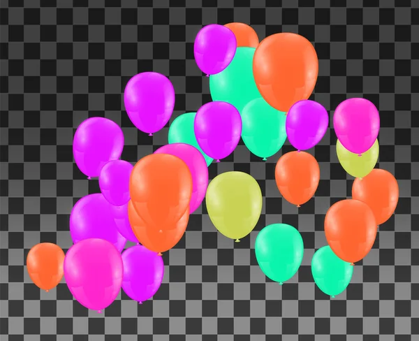 Kolorowe Przezroczyste Balony Sprawdzonym Tle — Wektor stockowy