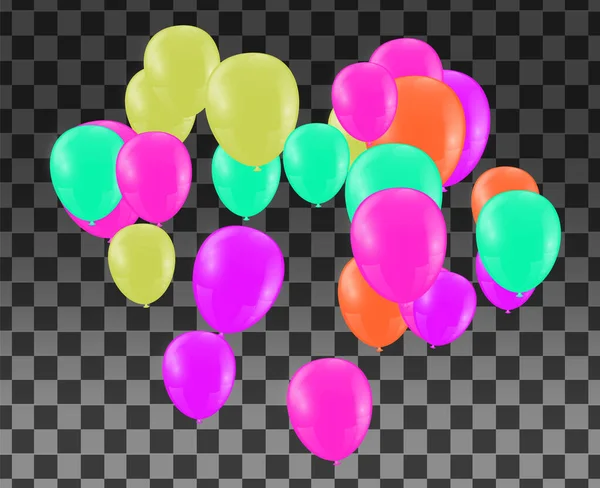 Şaretli Arkaplanda Renkli Şeffaf Balonlar — Stok Vektör