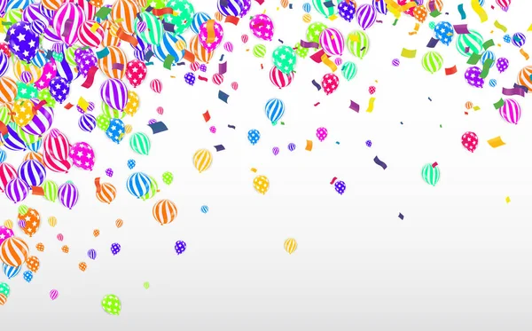 Renkli Balonlar Bayraklar Vektörüyle Şenlikli Arkaplan — Stok Vektör