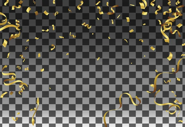Gold Sequin Anniversary Transparante Achtergrond Vector Dot Achtergrond Geel Shine — Stockvector