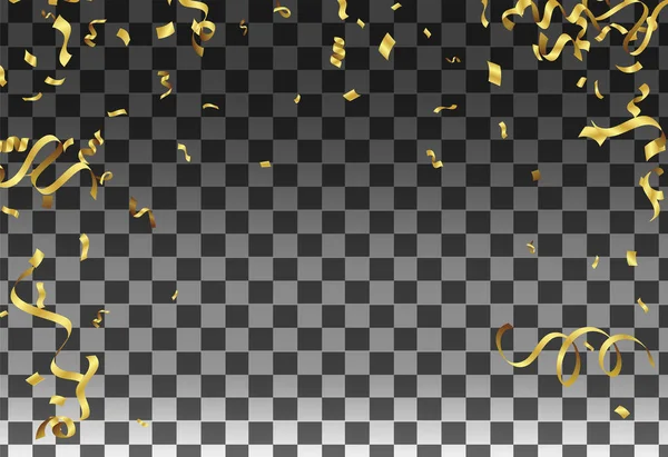 Gold Sequin Anniversary Transparent Background Vector Dot Backdrop Yellow Shine — Stock Vector