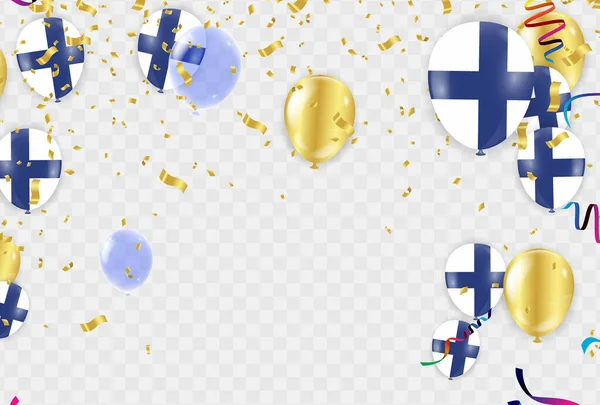 Affisch För Finlands Självständighetsdag Patriotisk Högtid Finlands Ballonger — Stock vektor