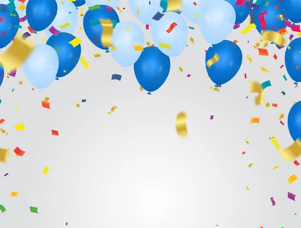 Sjabloon Voor Gelukkige Verjaardag Kaart Met Plaats Voor Tekst Lichtblauwe — Stockvector