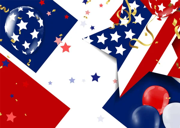 Feliz Día Del Trabajo Banner Vector Ilustración American Patriotic Background — Vector de stock