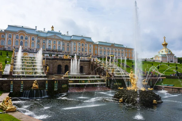 Petersburg Petrodvorez Russland August 2020 Samsonbrunnen Unteren Park Von Peterhof — Stockfoto