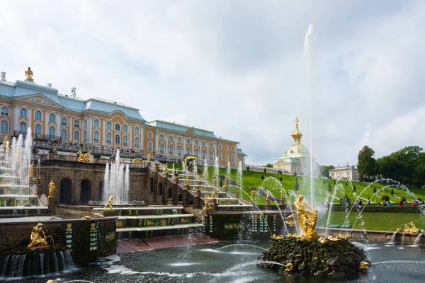 Petersburg Petrodvorez Russland August 2020 Samsonbrunnen Unteren Park Von Peterhof — Stockfoto