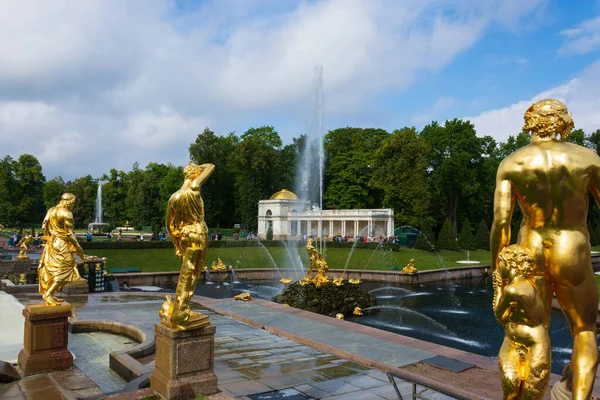 Petersburg Petrodvorez Russland August 2020 Samsonbrunnen Unteren Park Von Peterhof — Stockfoto