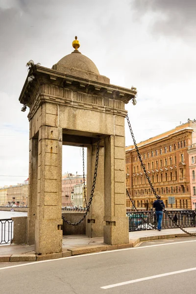 San Pietroburgo Russia Agosto 2020 Veduta Del Ponte Lomonosov Sul — Foto Stock