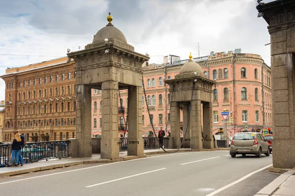 Petersburg Rosja Sierpnia 2020 Widok Most Łomonosowa Nad Rzeką Fontanką — Zdjęcie stockowe