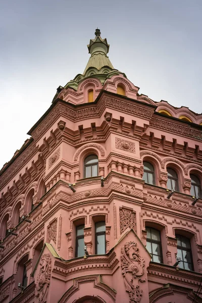 Rosa Und Rotes Historisches Gebäude Bazin House Russischen Stil Dekorative — Stockfoto