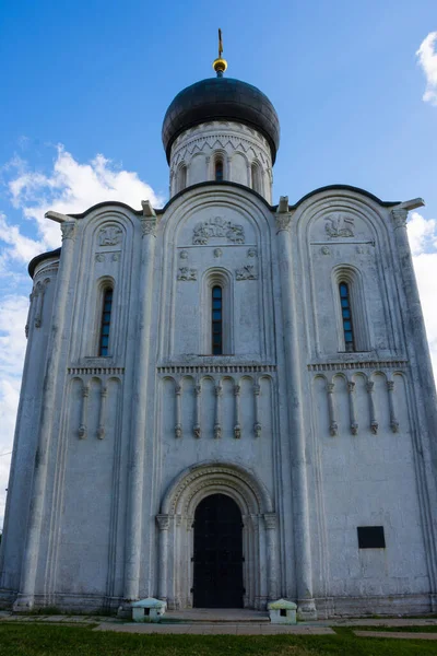 Détails Façade Église Intercession Sur Nerl Monument Historique Unesco Dans — Photo