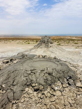Gobustan çölünde aktif çamur volkanları, Azerbaycan.