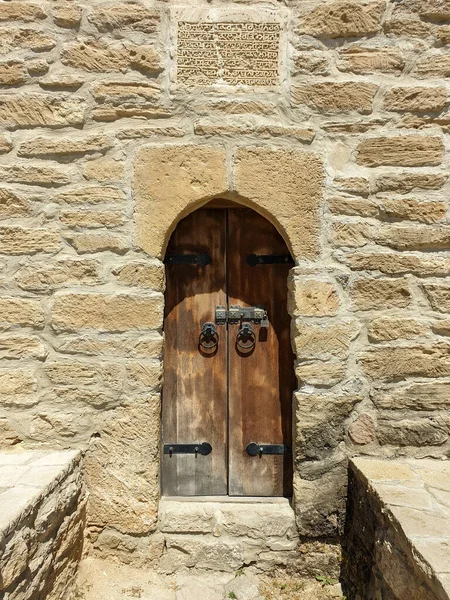 Античная Деревянная Дверь Старом Городе Баку Азербайджан — стоковое фото