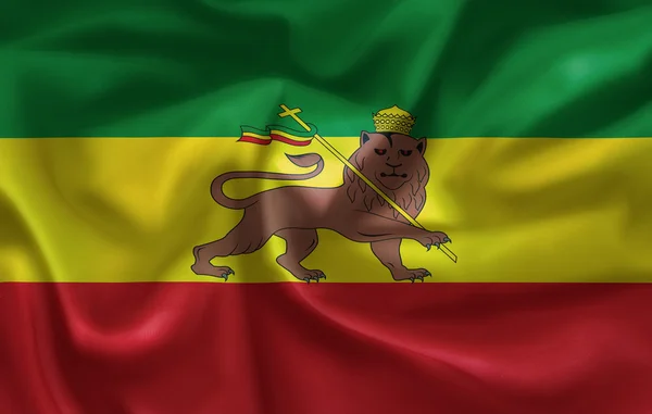Ethiopia flag pattern on the fabric texture ,vintage style — Stock Photo, Image