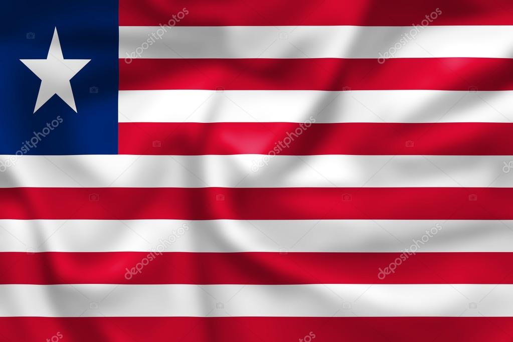 Liberia flag pattern on the fabric texture ,vintage style