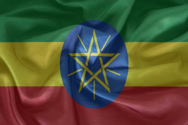 Etiyopya bayrağı desen kumaş doku