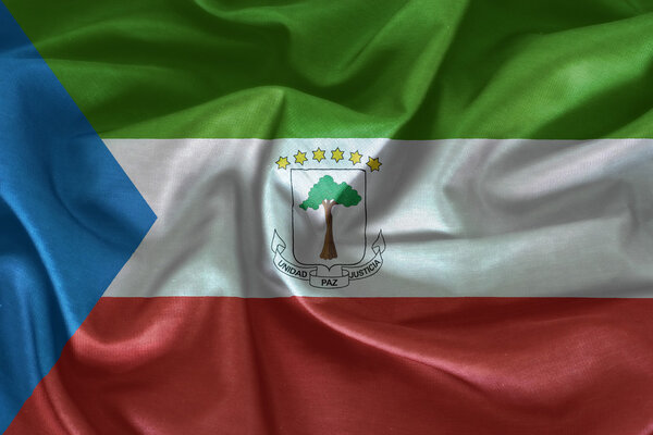 Equatorial Guinea flag pattern on the fabric texture