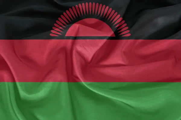 Malawis flagga mönster på tyg konsistens — Stockfoto