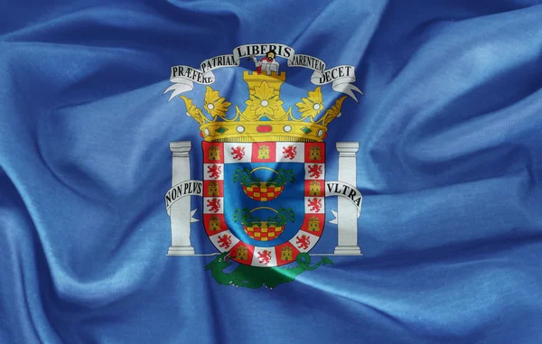 Melilla flag on the fabric texture background — Stock Photo, Image
