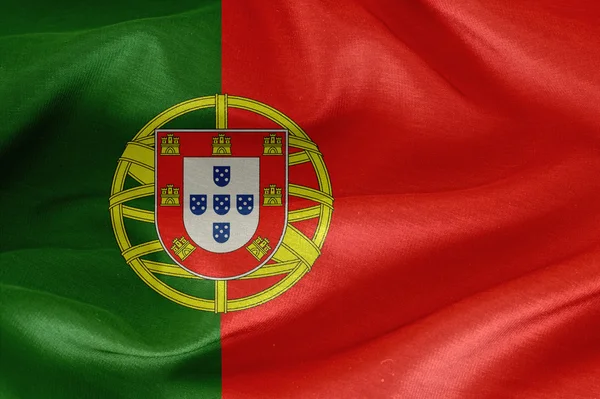 Флаг Португалии на текстуре ткани — стоковое фото