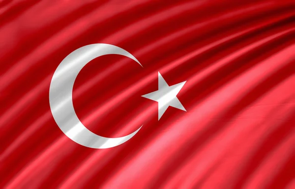 renkli Türk bayrakları sallayarak