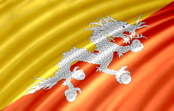 Bhutan waving flag — Stock Photo, Image