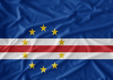 Cape Verde bayrak desen kumaş doku