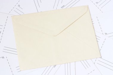Boş zarf kartpostal arka plan üzerinde