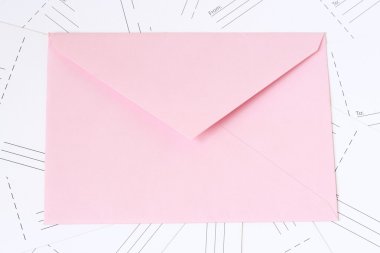 Boş zarf kartpostal arka plan üzerinde