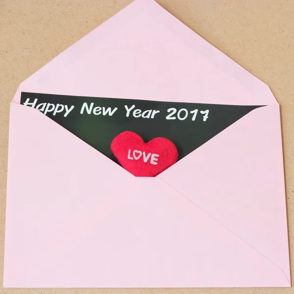 love message with open envelope and card