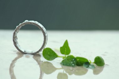 Yağmurlu gün metal halka