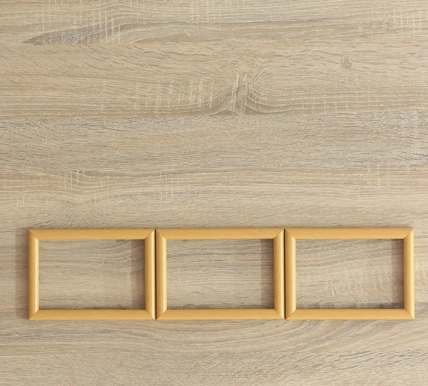 Houten frame op hout achtergrond — Stockfoto