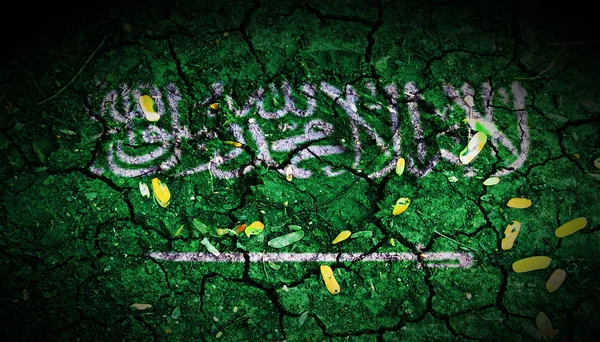 土壁にサウジアラビアの旗パターン — ストック写真