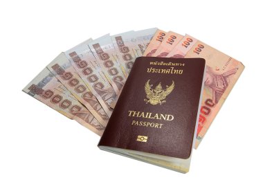 Passport, beyaz zemin üzerine izole para