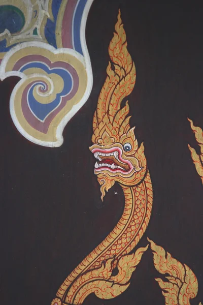 Тайский король Нагаса Живопись в святилище — стоковое фото