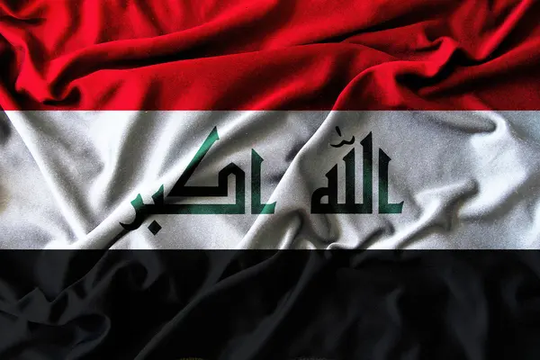 Irakische Flagge schwenken — Stockfoto